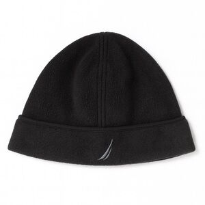 Nautica Black Fleece Beanie Hat Winter Cold Weather Accessory One Size Unisex